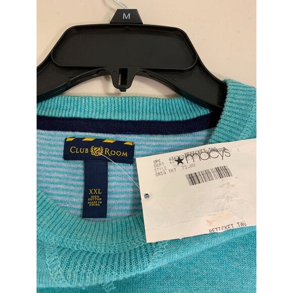 Club Room Mens XXL Turquoise Crewneck Sweater - New With Tags - Picture 2 of 7